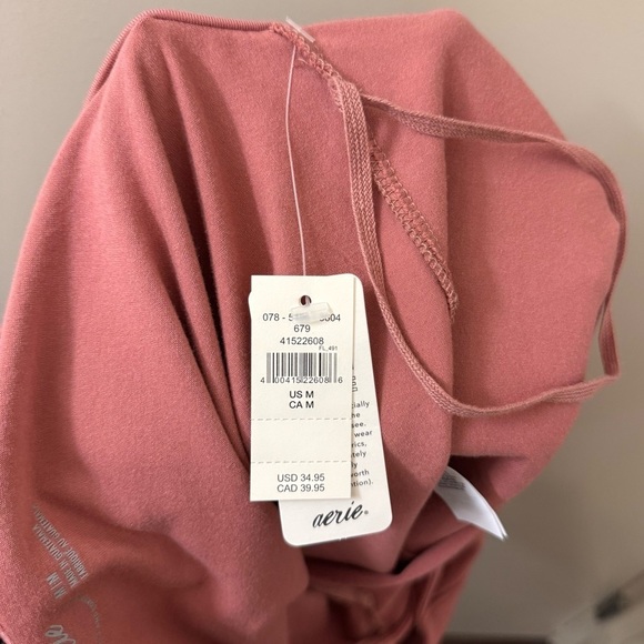 Aerie NWT Chill Up Off The Shoulder Top Mauve pink size medium modal - Picture 8 of 9